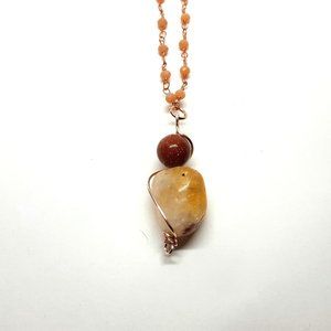 GoldStone Citrine Crystal Choker Necklace